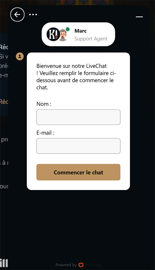 live chat kingdomcasino