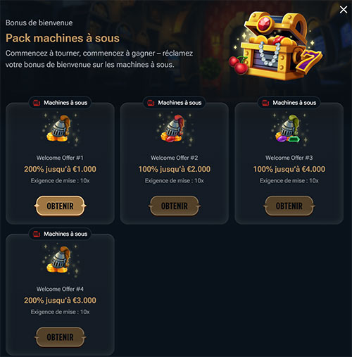 offre de bienvenue casino kingdom